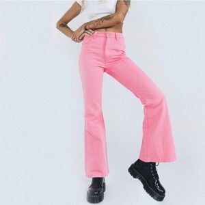 Princess Polly NWT High Waisted Pink Flared Jeans